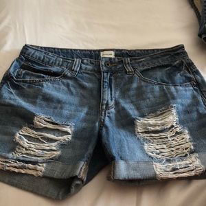 Vintage ripped jean shorts